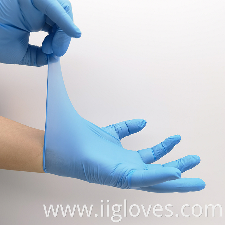 Manufacturers custom individually packaged Cheap Price Blue Powder tattoo household 12 inch Nitrile Gloves